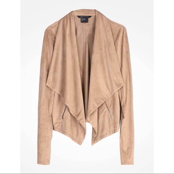 Armani Exchange Brown Tan Faux Suede Fluid Blazer Cardigan - Picture 6 of 12